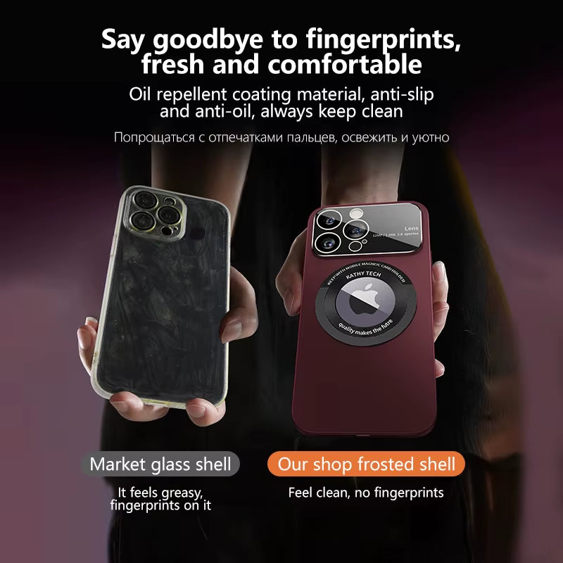 Luxury Matte for Magsafe Magnetic Wireless Charge Cases for 15 14 13 12 11 Pro Max plus Camera Lens Protector Phone Cover