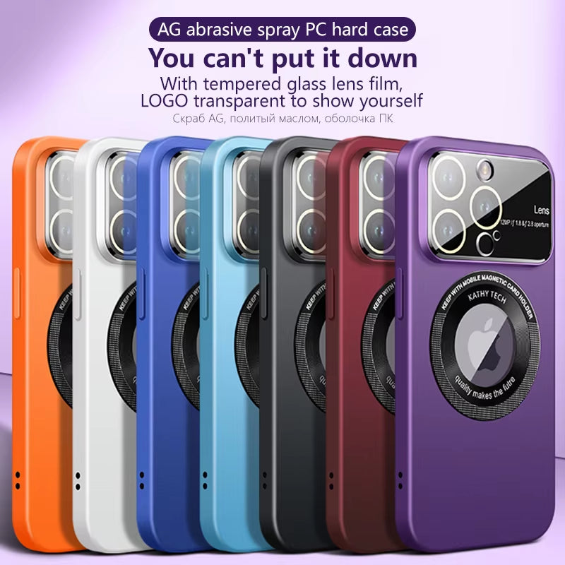 Luxury Matte for Magsafe Magnetic Wireless Charge Cases for 15 14 13 12 11 Pro Max plus Camera Lens Protector Phone Cover