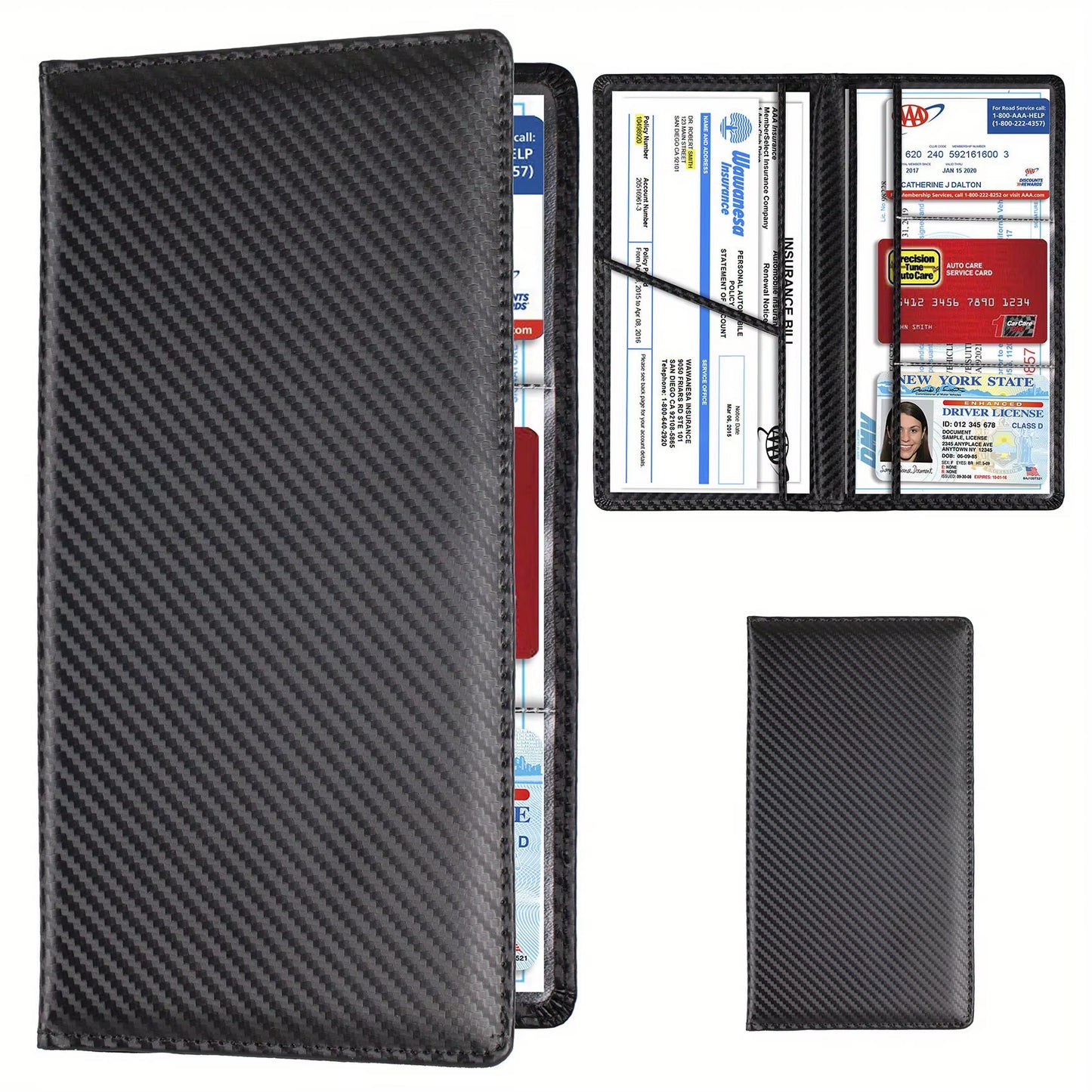 Men'S Card Holder, Car Registration Vehicle License Insurance Card Holder Wallet
