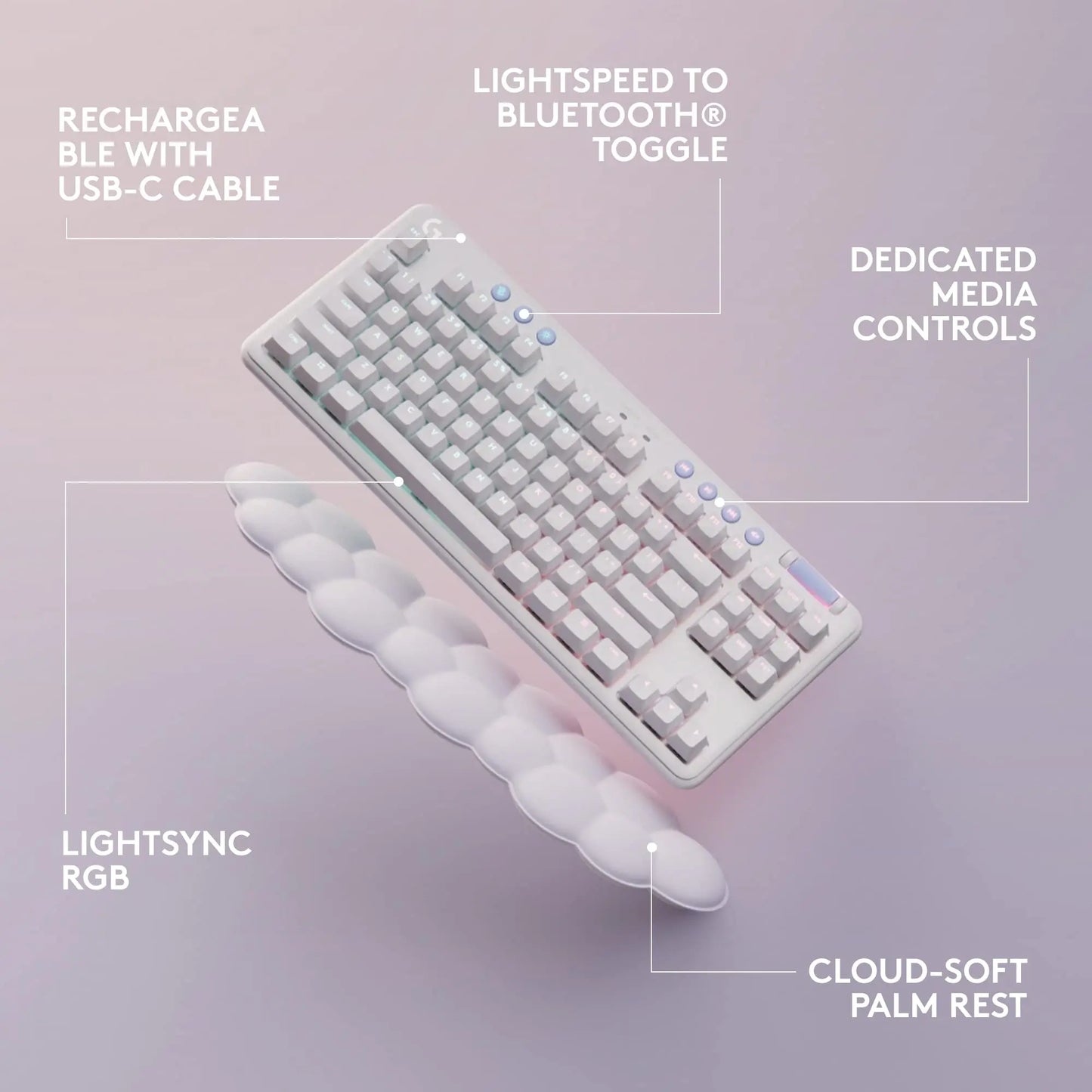 Logitech G715 Wireless Mechanical Gaming Keyboard - Refurbished, Featuring LIGHTSYNC RGB, LIGHTSPEED Technology, and Clicky Switches