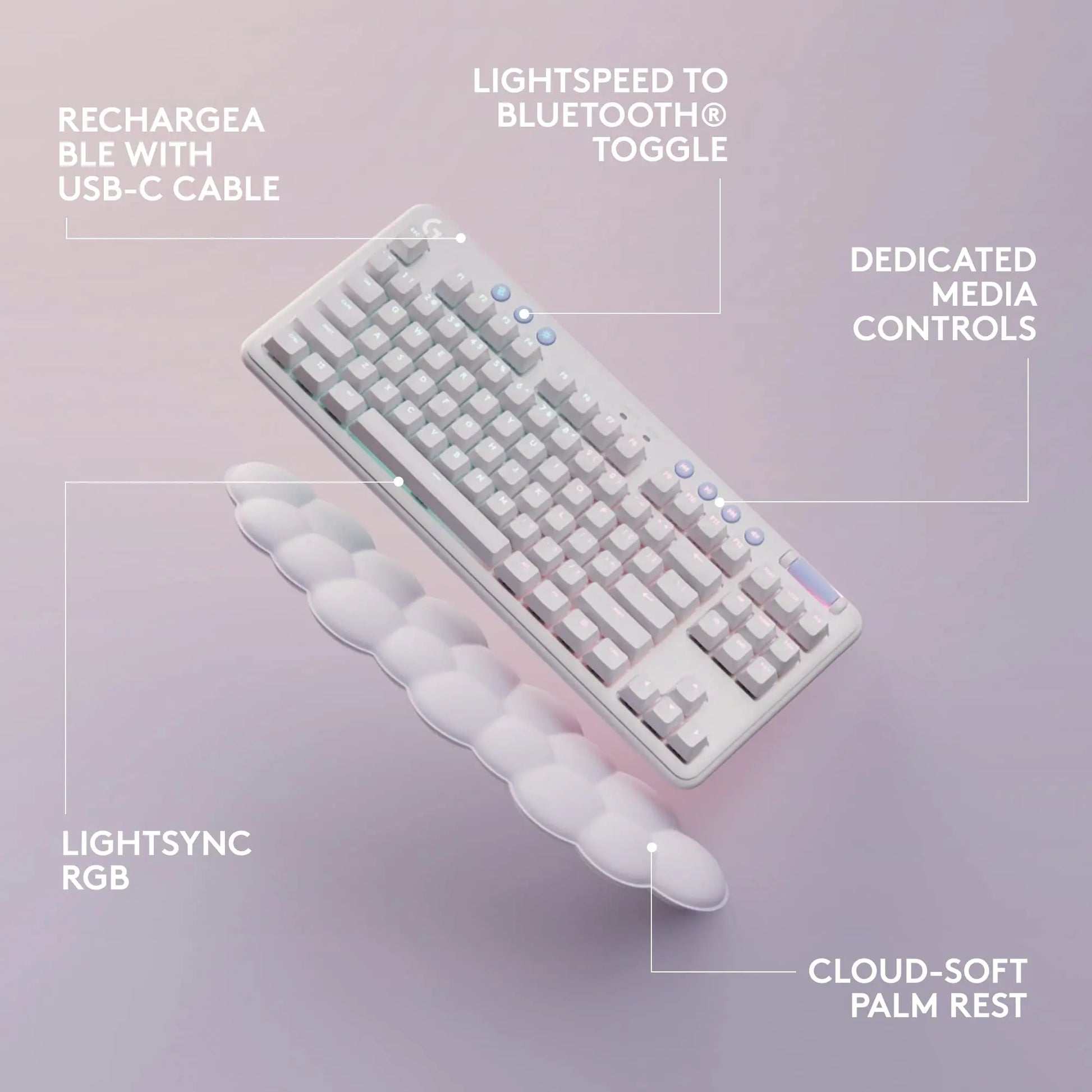 Logitech G715 Wireless Mechanical Gaming Keyboard - Refurbished, Featuring LIGHTSYNC RGB, LIGHTSPEED Technology, and Clicky Switches