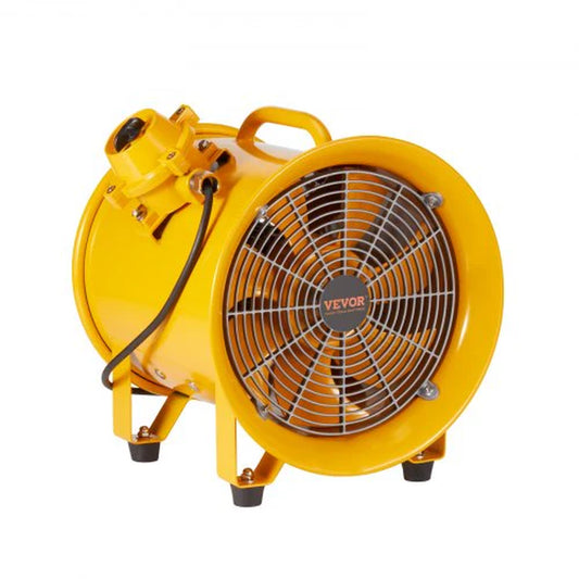 VEVOR Portable Ventilator, 12 Heavy Duty Cylinder Fan, 550W Strong Shop Exhaust Fan 2500CFM, 9.8Ft Power Cord (No Charging Head), Industrial Utility Blower for Sucking Dust, Smoke Home/Workplace